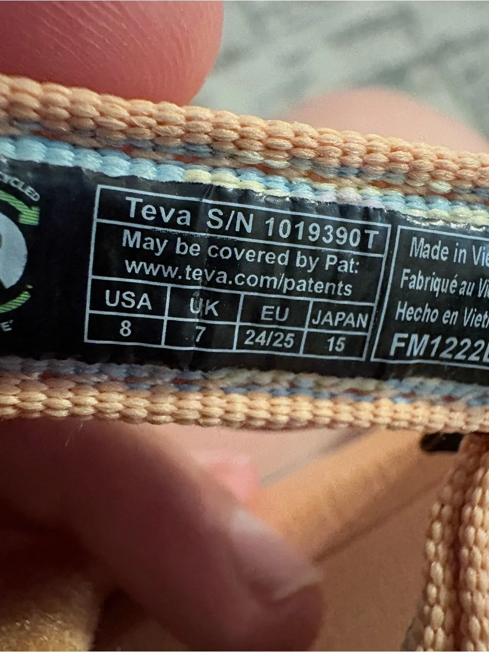 Teva Kids Orange Sandals with Light Blue Accents